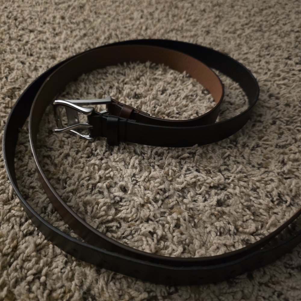 2 Kids Black and Brown Leather Belt